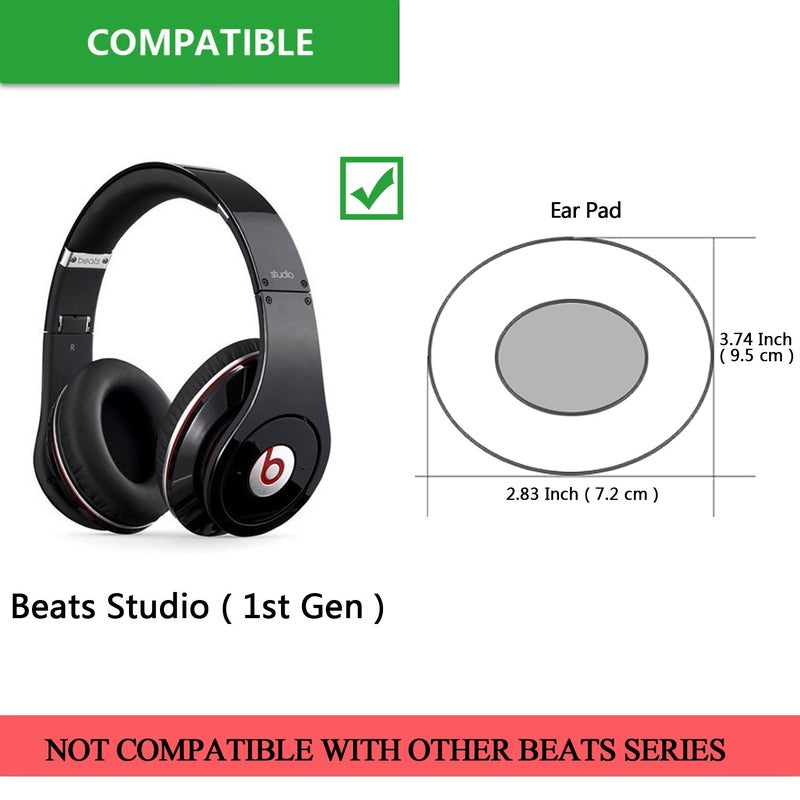 Jarmor Studio 1.0 Replacement Earpads, JARMOR Memory Foam & Protein Leather Ear Cushion Pads Cover for Beats Studio (1st Gen) Over Ear Headphones by Dr. Dre ONLY, (White) - Image 2